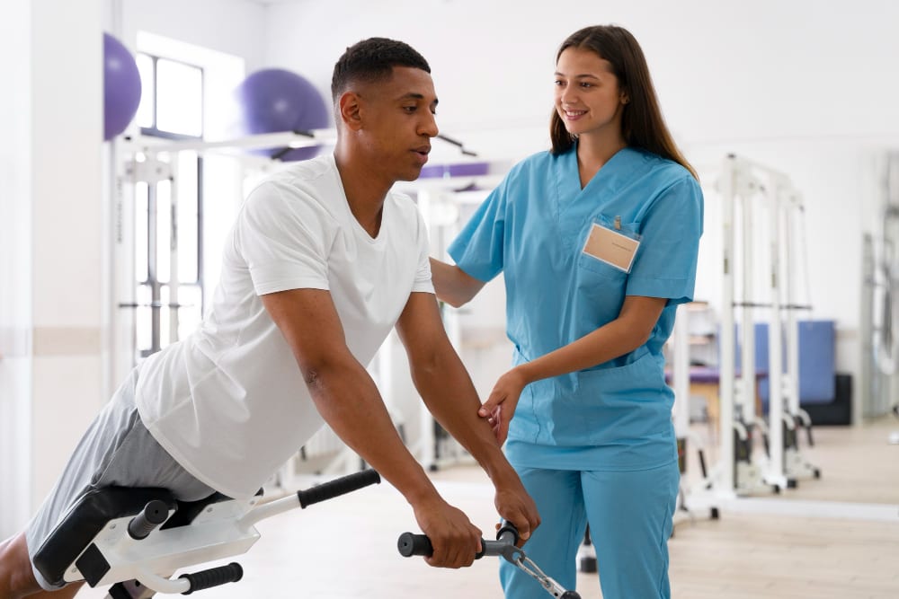 Exercise therapy and rehabilitation session
